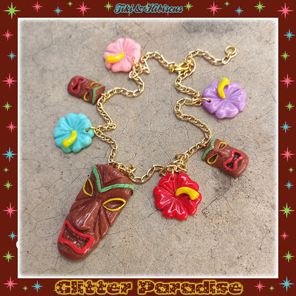 Necklace: Tiki and Hibiscus