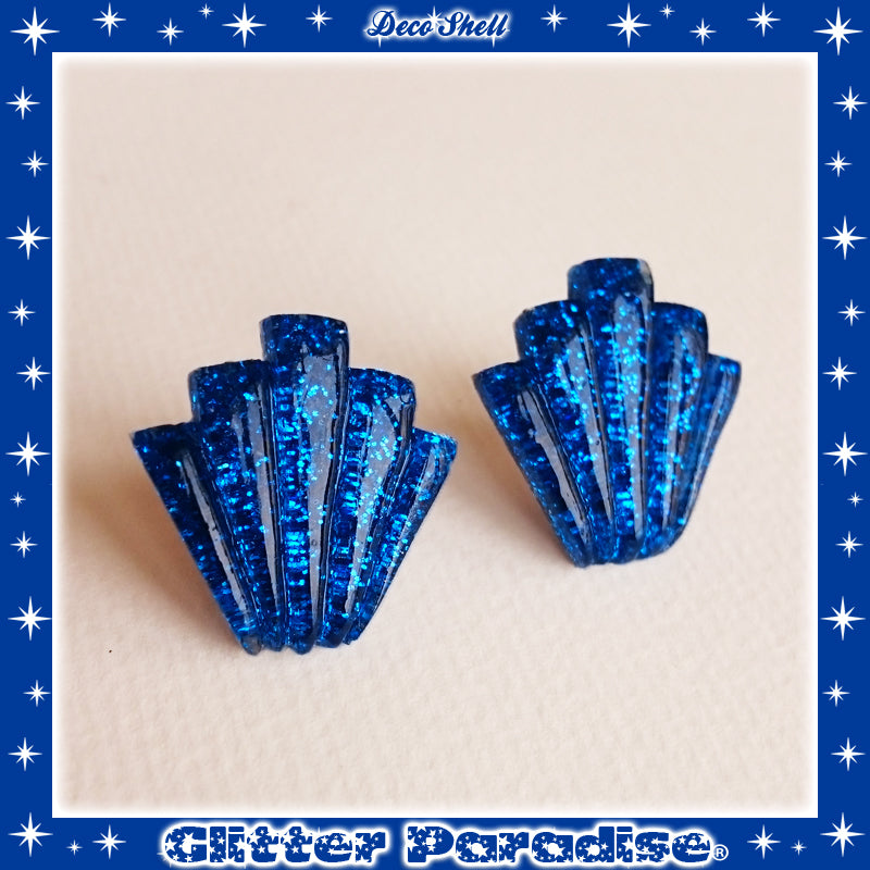 Earrings: Confetti Lucite Deco Shell